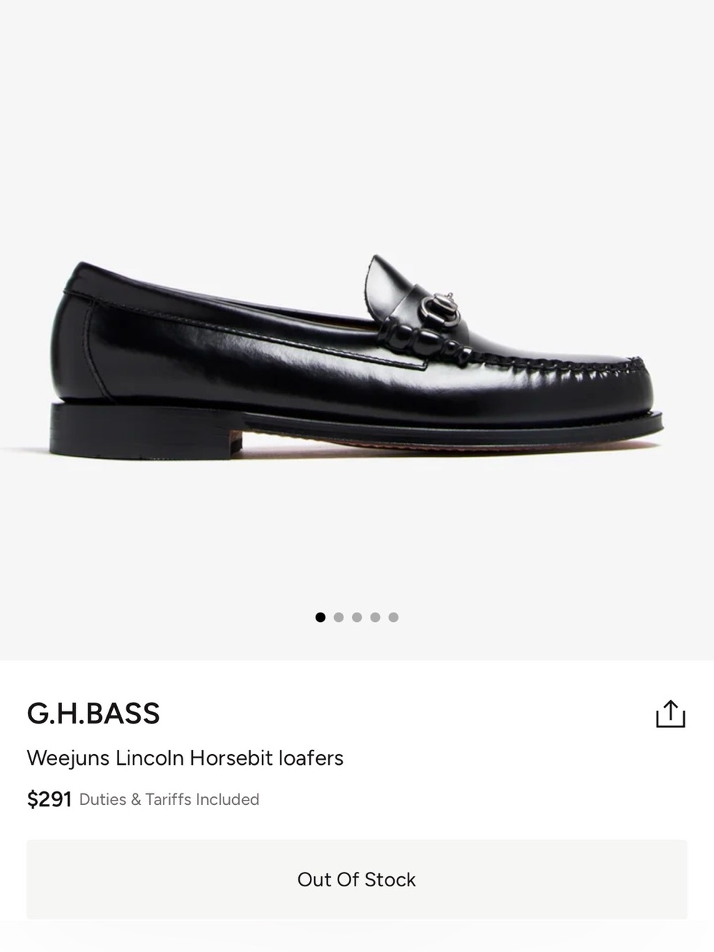 NEW G.H.Bass Mens Easy Weejun Lincoln Leather Horsebit Loafers Size 10.5 - Picture 4 of 11